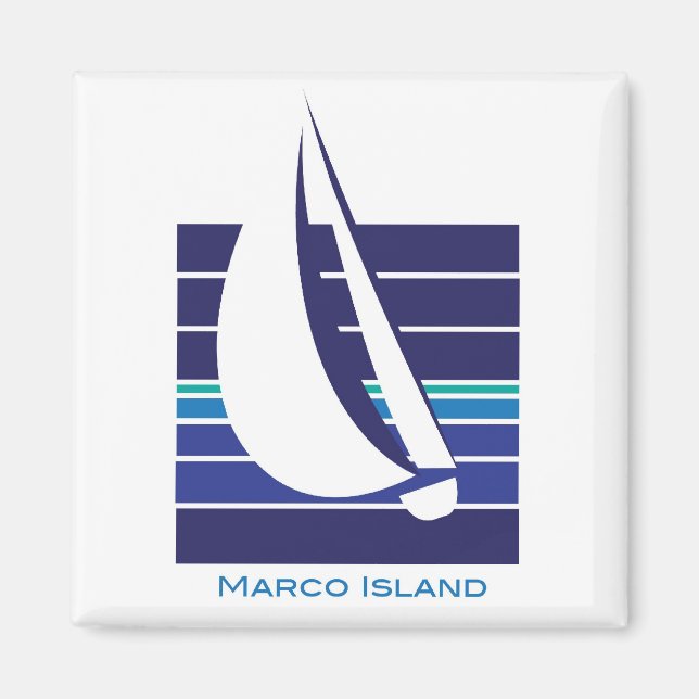 Boat Blues Square_Marco Island magnet (Front)