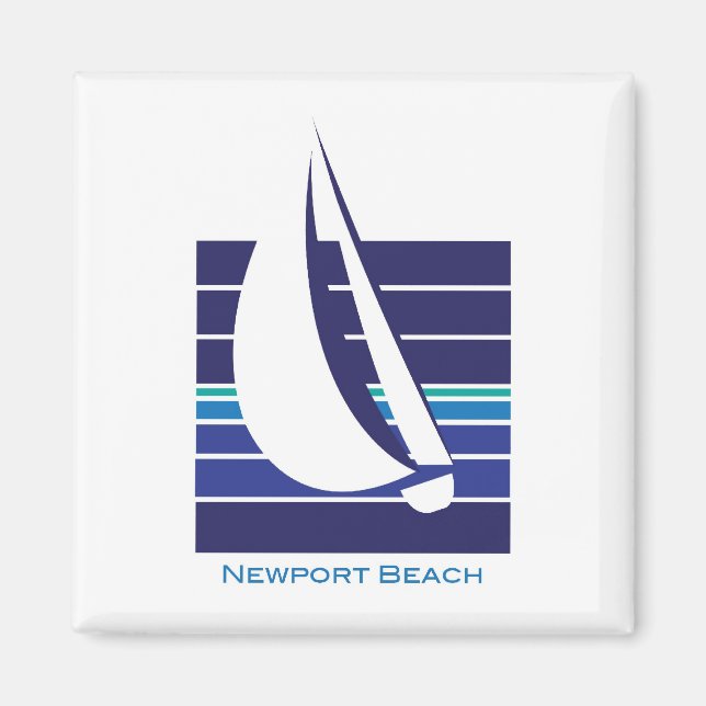 Boat Blues Square_Newport Beach magnet (Front)