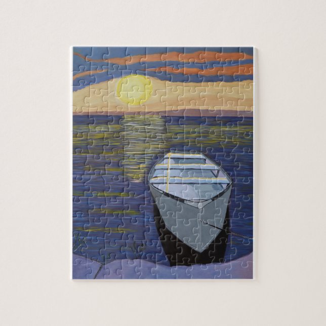 Boat by Shore Canvas Art  Jigsaw Puzzle (Vertical)