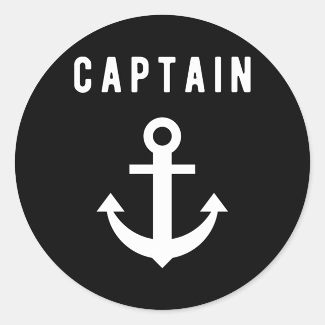 Boat Captain Anchor Sailer Sea Shipmaster Classic Round Sticker (Front)