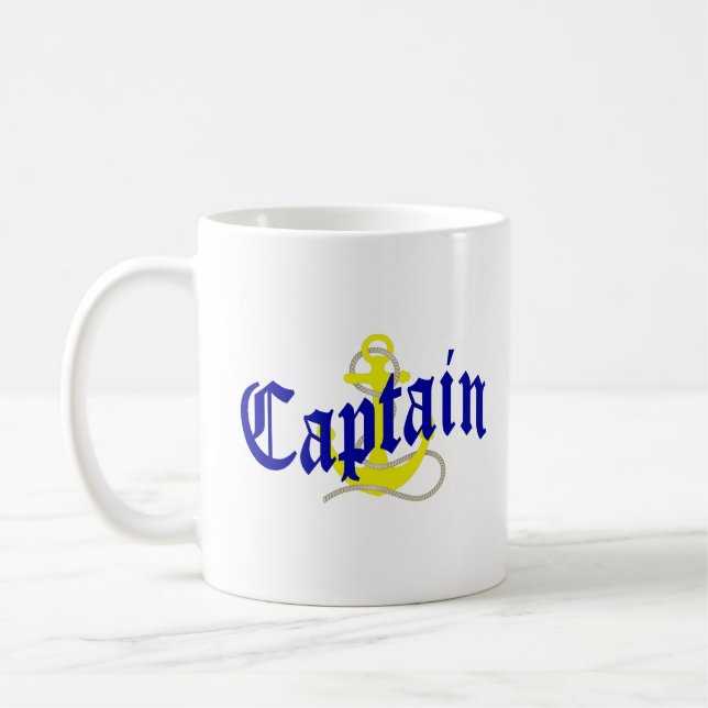 Boat Captain and anchor Coffee Mug (Left)