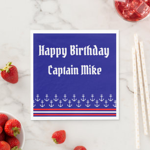 Boat Captain Birthday Napkin