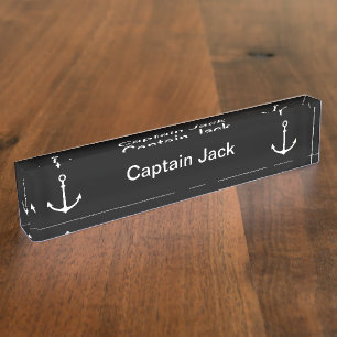 Boat Captain Desk Plaque Anchor Design Nameplate