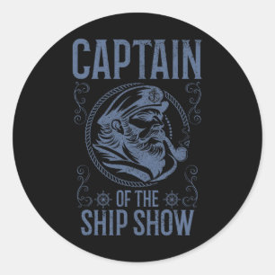 Boat Captain Funny Boating 1 Classic Round Sticker
