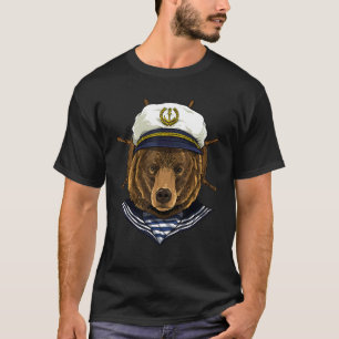 Boat Captain Grizzly Bear Sailing Boat Owners Sai T-Shirt