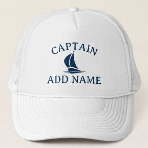 Boat captain hat with nautical sailboat logo