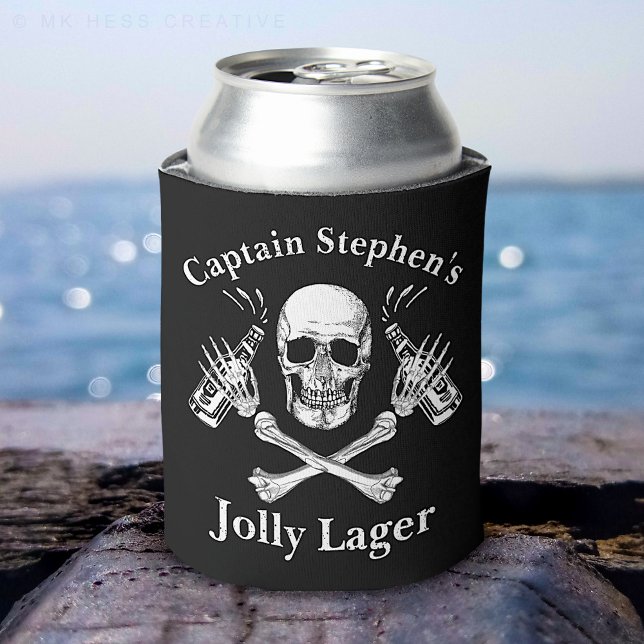Boat Captain Jolly Lager Custom Beer Pirate Theme  Can Cooler (Creator Uploaded)