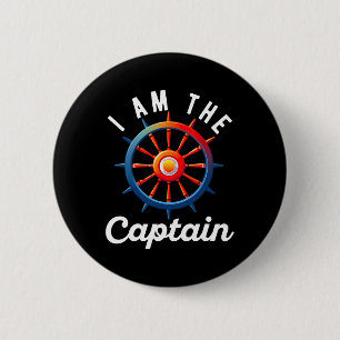 Boat Captain Men Women Funny Boating Sailing Ponto 6 Cm Round Badge