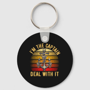 Boat Captain Men Women Funny Boating Sailing Ponto Key Ring