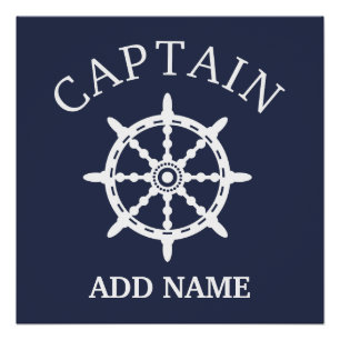 Boat Captain (Personalise Captain's Name) Poster