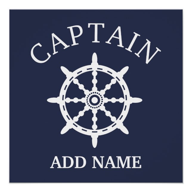 Boat Captain (Personalise Captain's Name) Poster (Front)