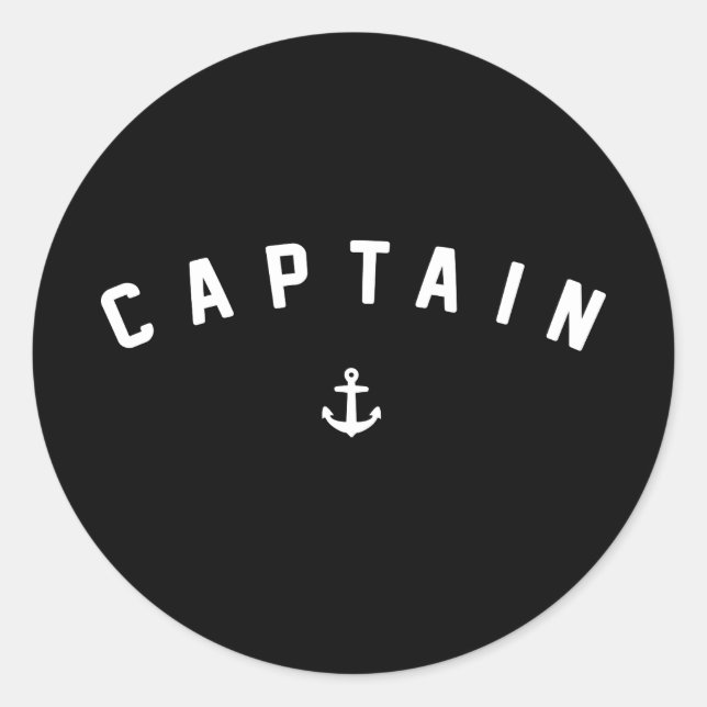 Boat Captain Retro Classic Round Sticker (Front)