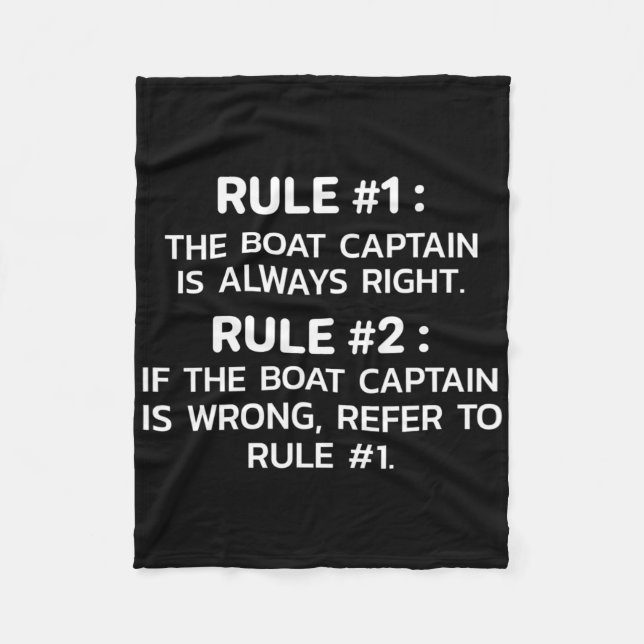 Boat Captain Rules Funny Boating  Fleece Blanket (Front)