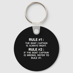 Boat Captain Rules Funny Boating Key Ring