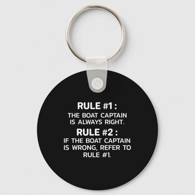 Boat Captain Rules Funny Boating  Key Ring (Front)