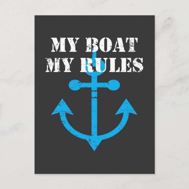 Boat Captain Statement Boating Humour Anchor Postcard (Front)
