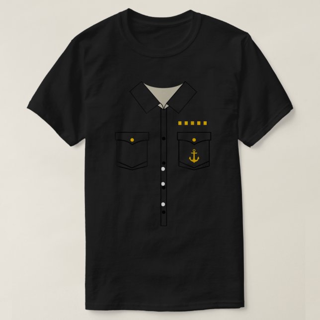 Boat Captain Uniform Costume  T-Shirt (Design Front)