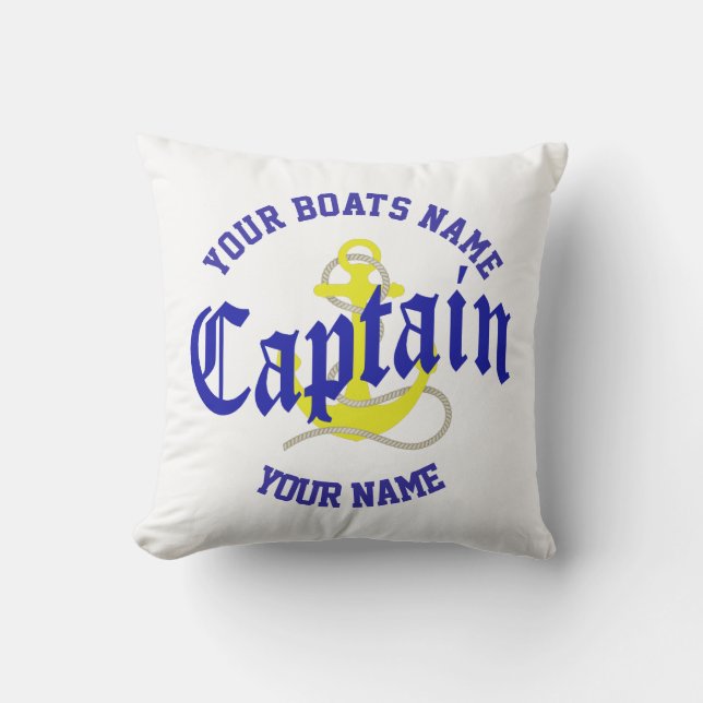 Boat Captain with anchor Cushion (Front)