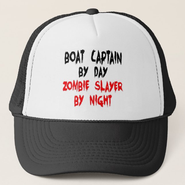 Boat Captain Zombie Slayer Trucker Hat (Front)