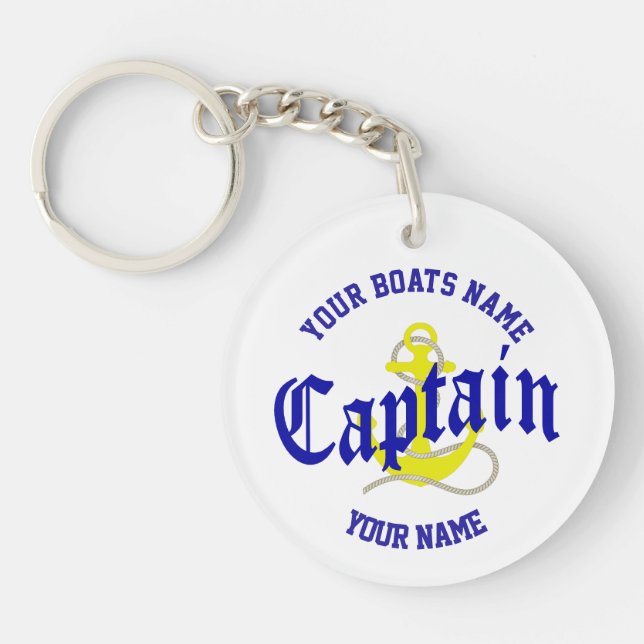 Boat captains anchor design key ring (Front)