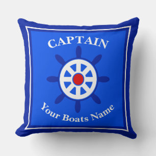 Boat captains ships wheel throw pillow