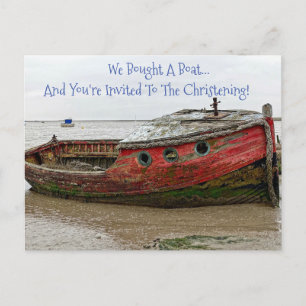 Boat Christening Invitation Postcard