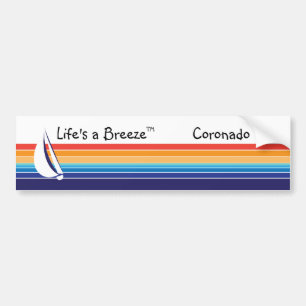 Boat Color Square_Life's a Breeze™_Coronado Bumper Sticker