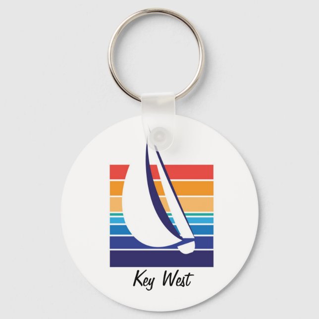 Boat Colour Square_Key West keychain (Front)