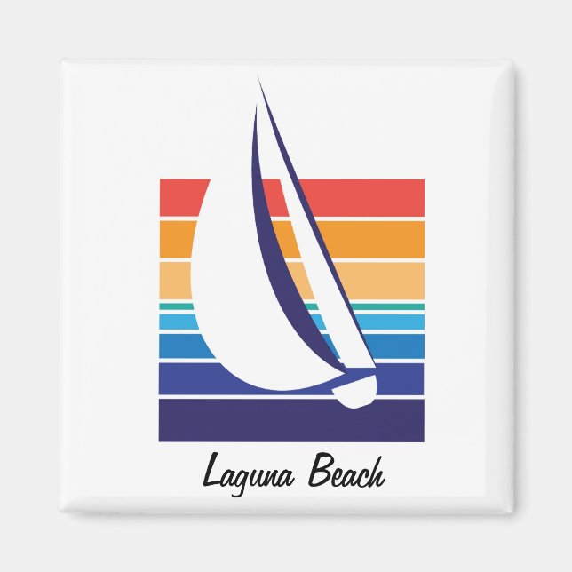 Boat Colour Square_Laguna Beach magnet (Front)