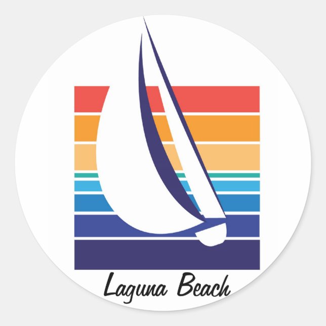 Boat Colour Square_Laguna Beach stickers (Front)