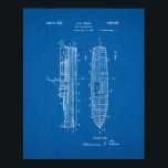 Boat Construction Patent - Blueprint Poster<br><div class="desc">This is a Patent Print of a Boat Construction with a Blueprint Look.</div>