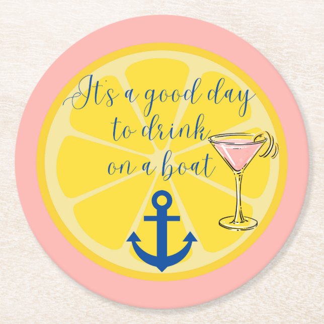  Boat Cruise Round Paper Coaster (Front)