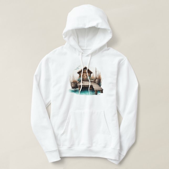 Boat Dock Hooded Sweatshirt (Design Front)