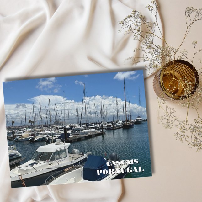 Boat dock in Cascais Portugal, Travel Photography Holiday Postcard (Creator Uploaded)