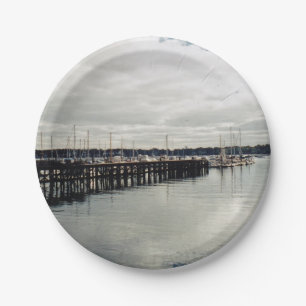 Boat Dock Paper Plate