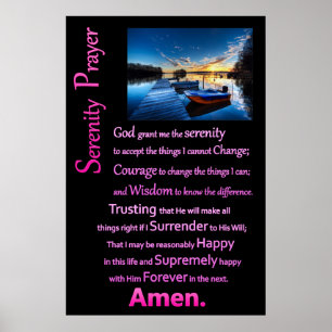 Boat Dock The Serenity Prayer Poster