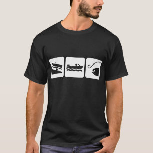 Boat fishing - white print T-Shirt