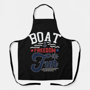 Boat Freedom Fun 4th Of July Boater  Apron