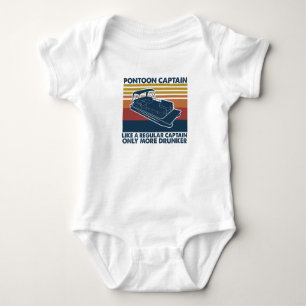 Boat Gift   Funny Vintage Pontoon Boat Gift Idea Baby Bodysuit
