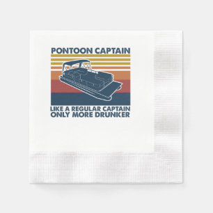 Boat Gift Funny Vintage Pontoon Boat Gift Idea Napkin