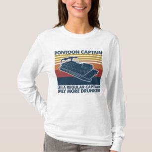 Boat Gift Funny Vintage Pontoon Boat Gift Idea T-Shirt