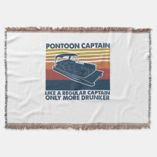 Boat Gift Funny Vintage Pontoon Boat Gift Idea Throw Blanket