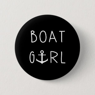 Boat Girl Anchor Boating First Mate 6 Cm Round Badge