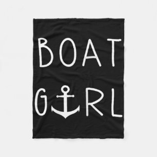 Boat Girl Anchor Boating First Mate Fleece Blanket