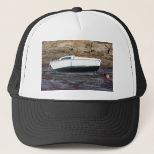 Boat grounded at mooring in Brittany Trucker Hat