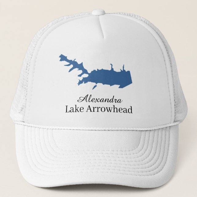 Boat hair Don't Care Personalise Lake Arrowhead Trucker Hat (Front)