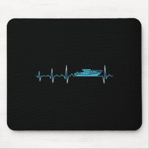 Boat Heartbeat Boating Captain Owner Sailor Boater Mouse Pad