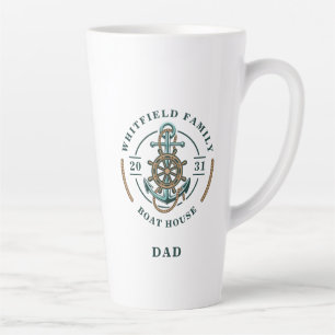 Boat House Anchor Boat Wheel Year Est Personalised Latte Mug