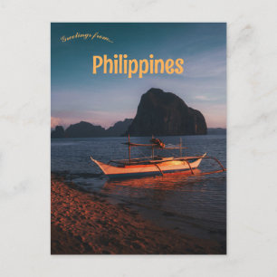 Boat in El Nido Palawan Philippines Postcard