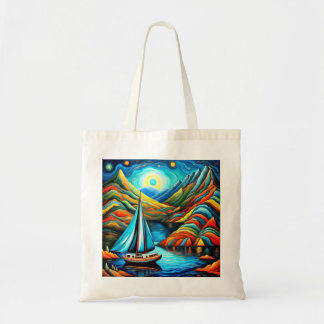 Boat in fjord 13 tote bag